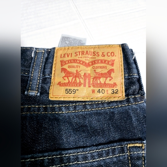 Levis 559 Jeans Men Big & Tall 40 x 32 Relaxed Straight Fit Dark Wash Classic - Picture 2 of 12